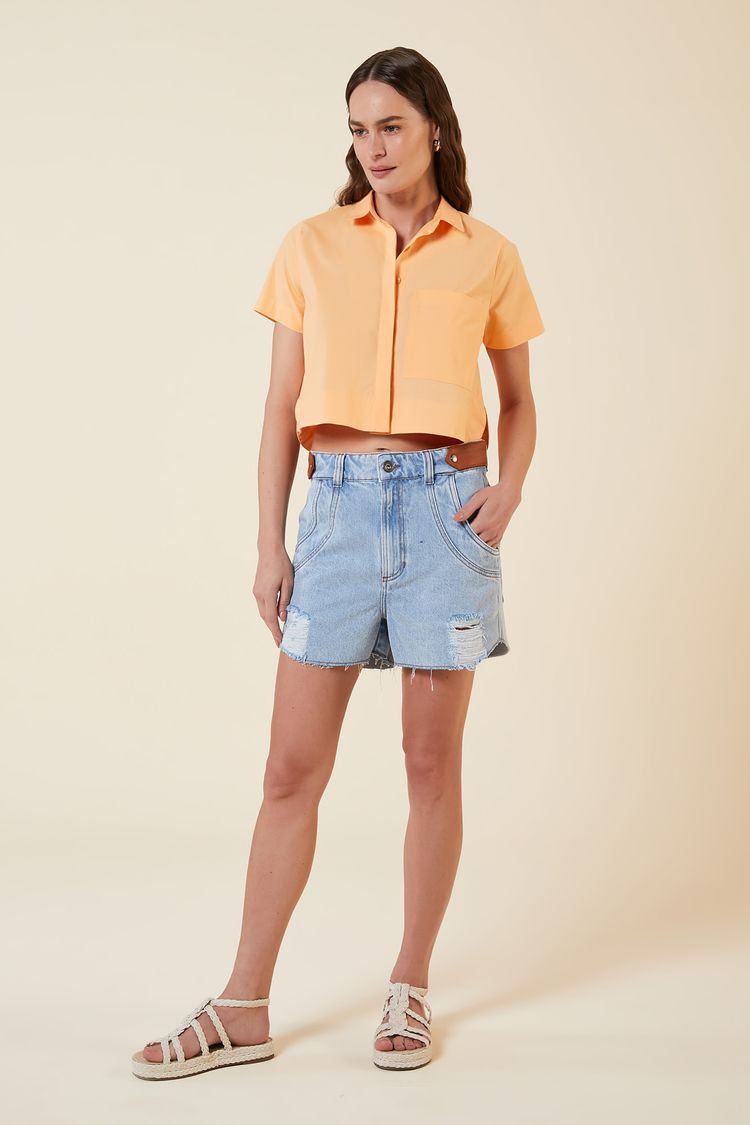 CAMISA BAINHA REDONDA APRICOT PP - APRICOT - 265997