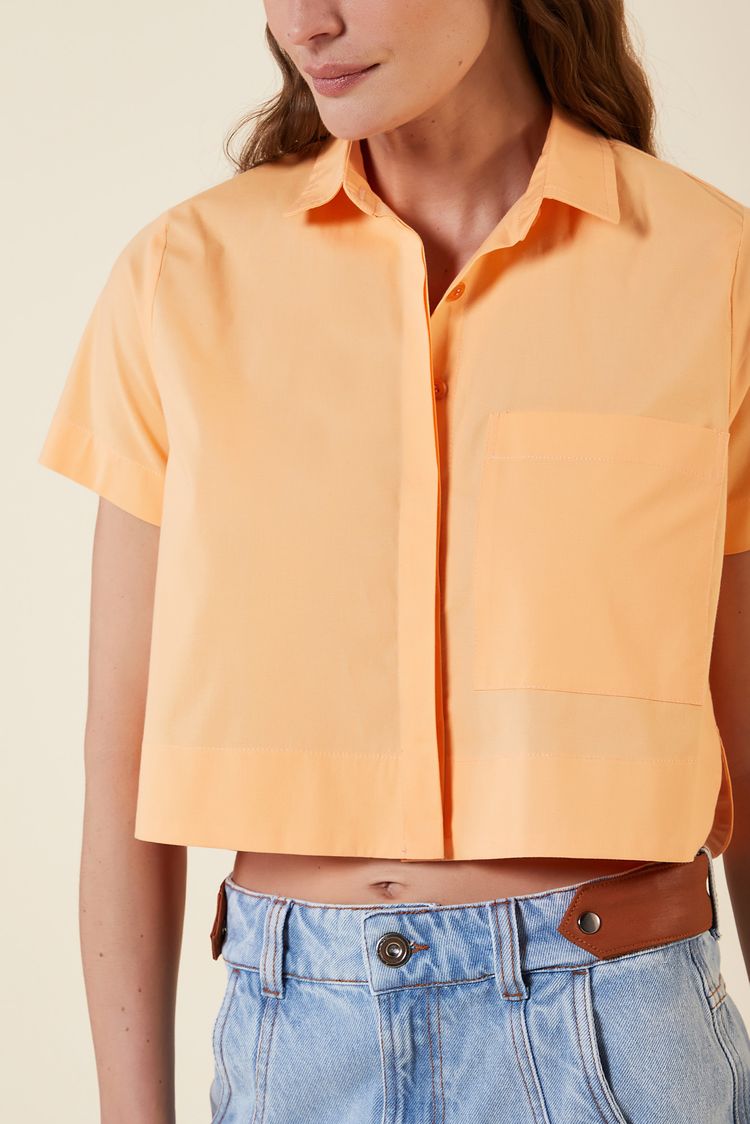 CAMISA BAINHA REDONDA APRICOT PP - APRICOT - 266002