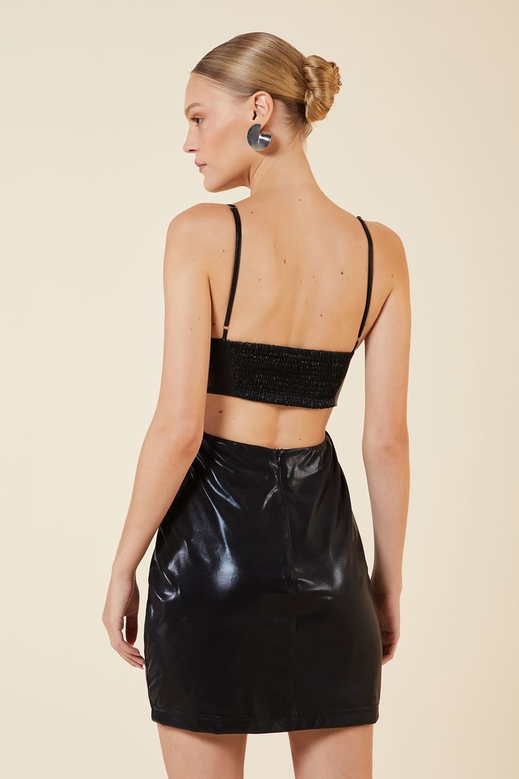 VESTIDO DECOTE TRIANGULO PRETO P - PRETO - 266162