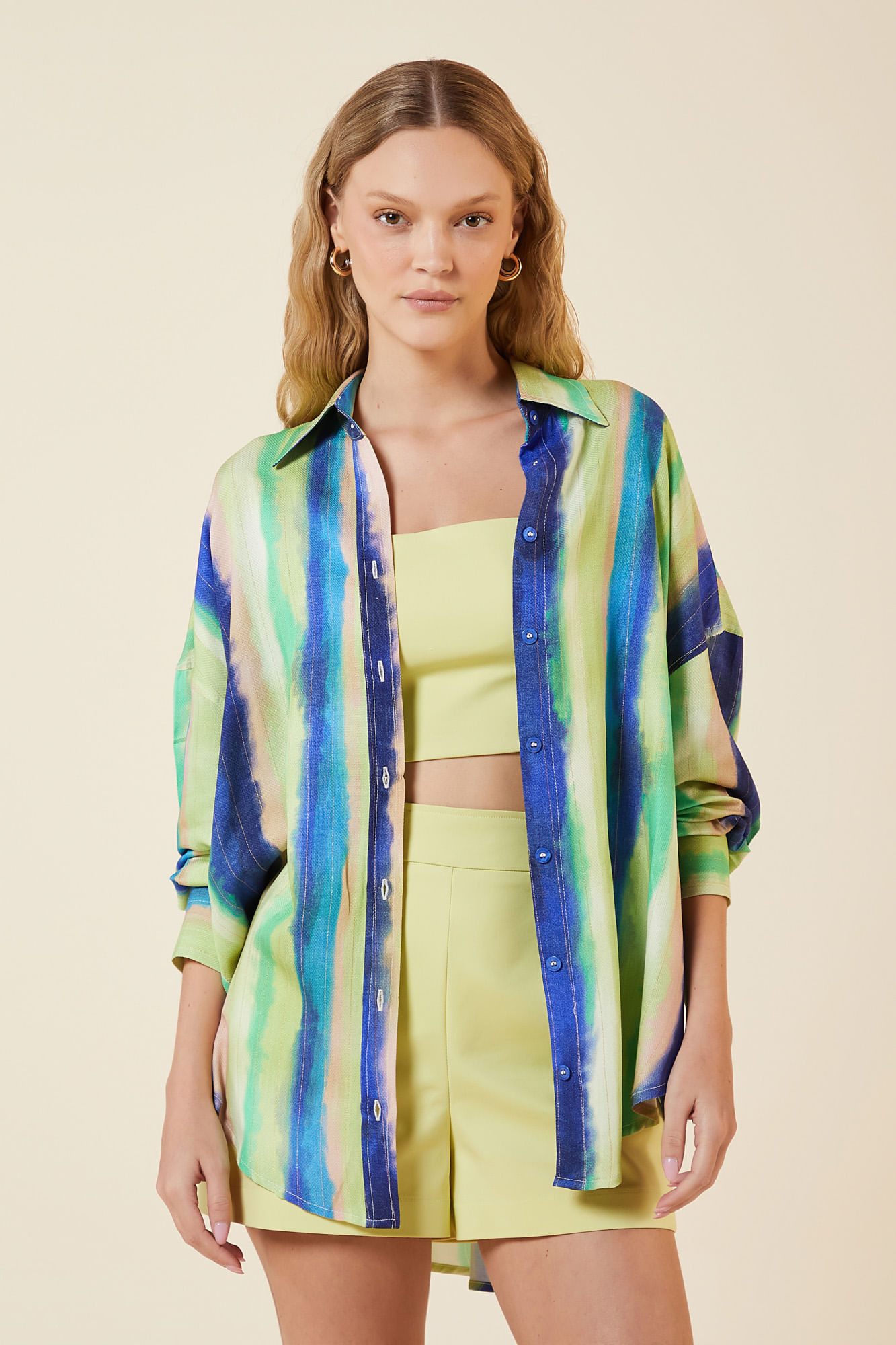 CAMISA OVERSIZED  ESTAMPA BRISA DO MAR G - EST BRISA DO MAR - 266165