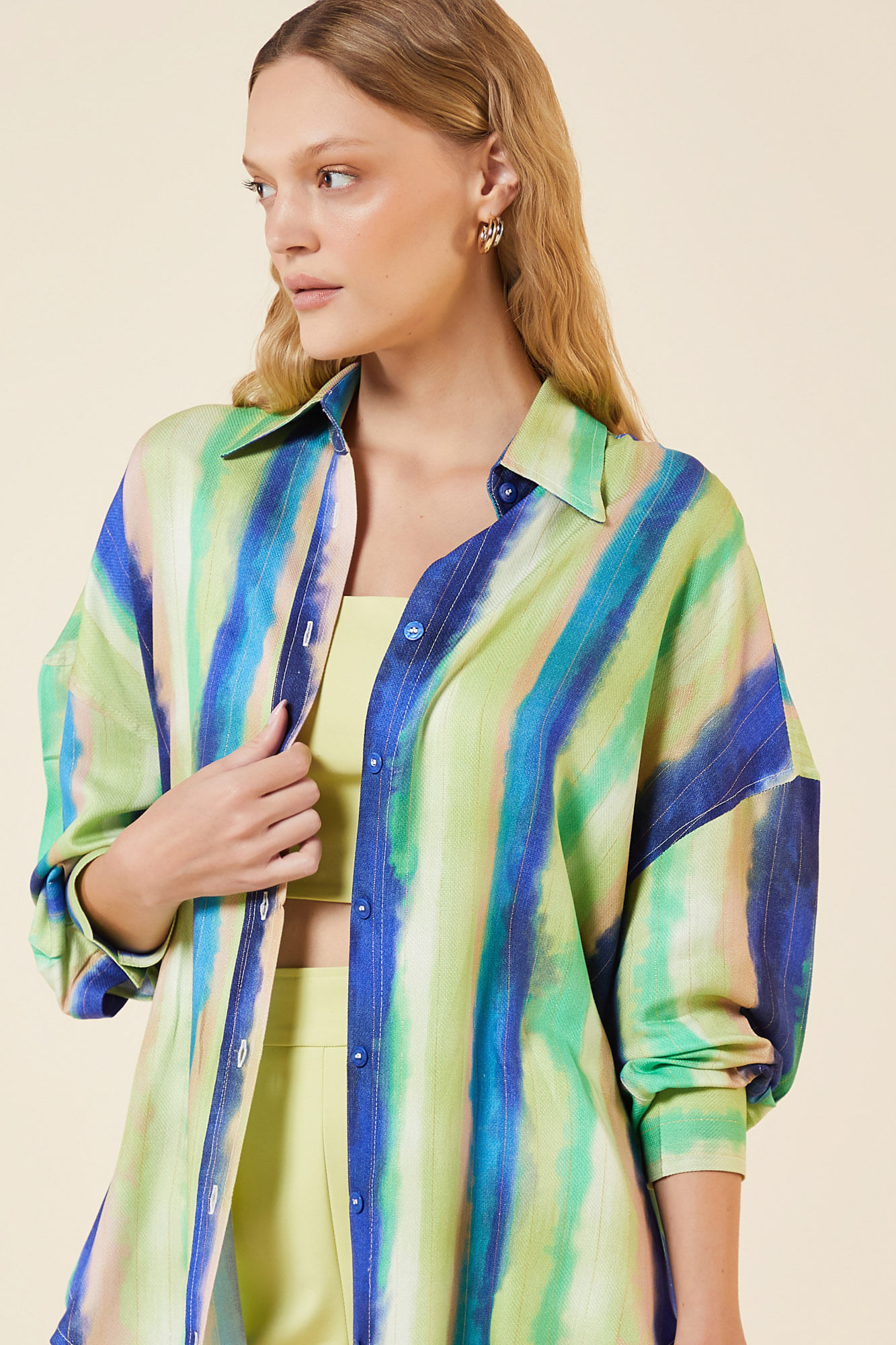 CAMISA OVERSIZED  ESTAMPA BRISA DO MAR G - EST BRISA DO MAR - 266170
