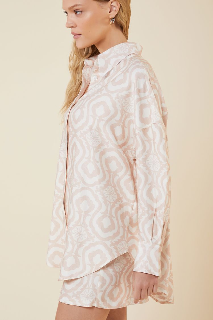 CAMISA DE BOTAO ESTAMPA ARABESCOS G - EST ARABESCOS - 266193