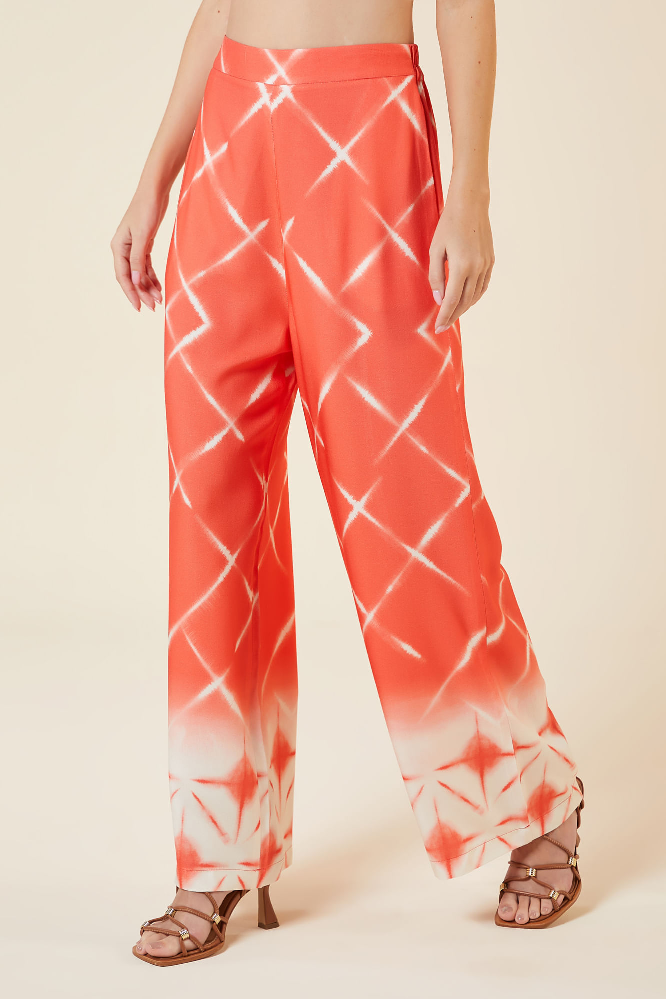 CALCA COM MODELAGEM FLUIDA ESTAMPA CRISTALINA CORAL P - EST CRISTALINA CORAL - 266509