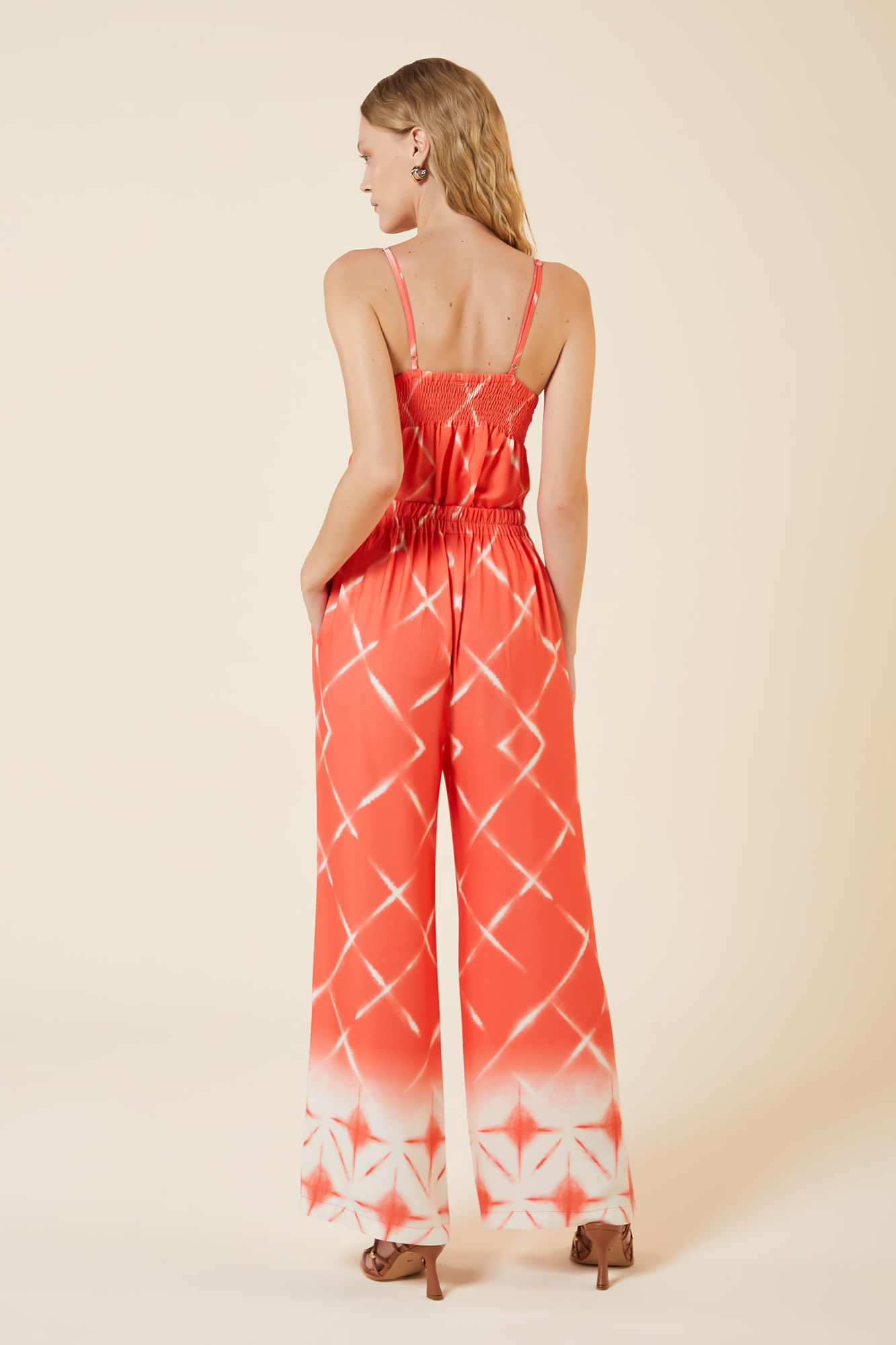 CALCA COM MODELAGEM FLUIDA ESTAMPA CRISTALINA CORAL P - EST CRISTALINA CORAL - 266514