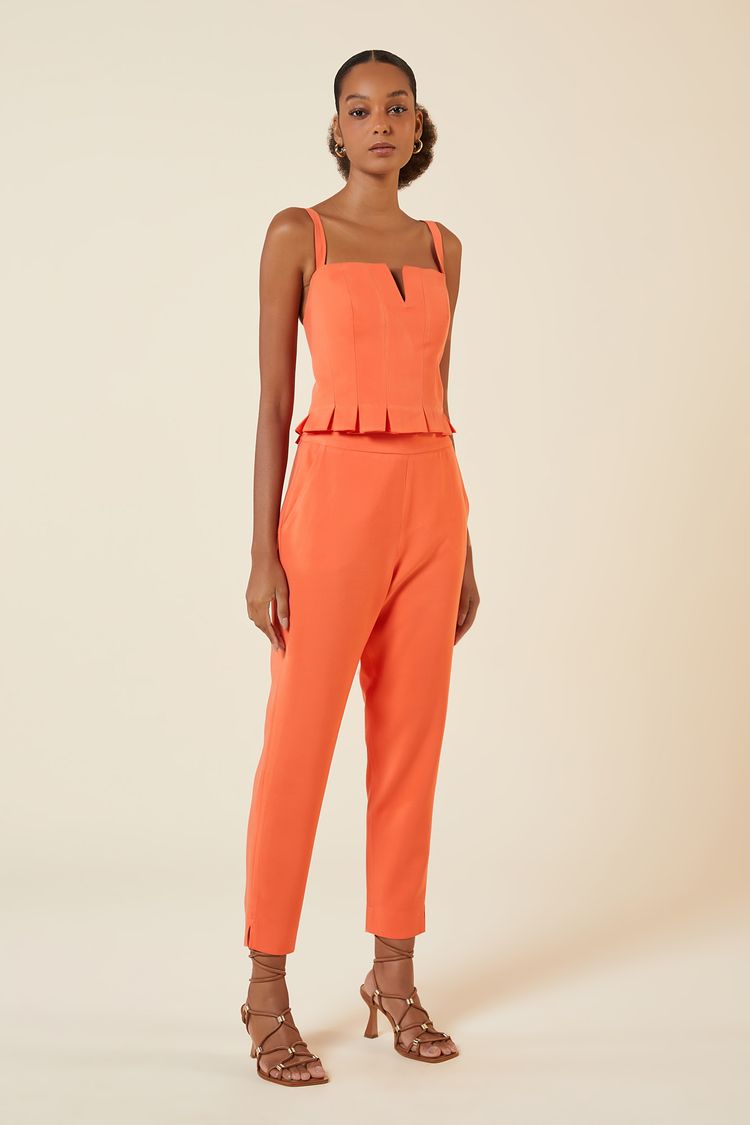 CROPPED COM DETALHE V CORAL P - CORAL - 266808