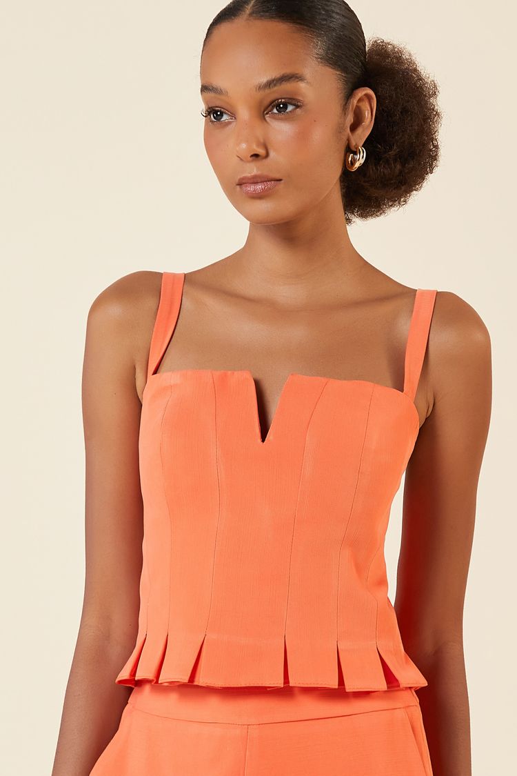 CROPPED COM DETALHE V CORAL P - CORAL - 266813
