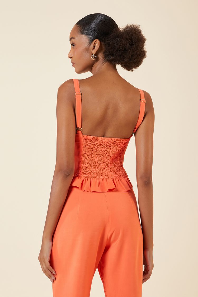 CROPPED COM DETALHE V CORAL P - CORAL - 266818