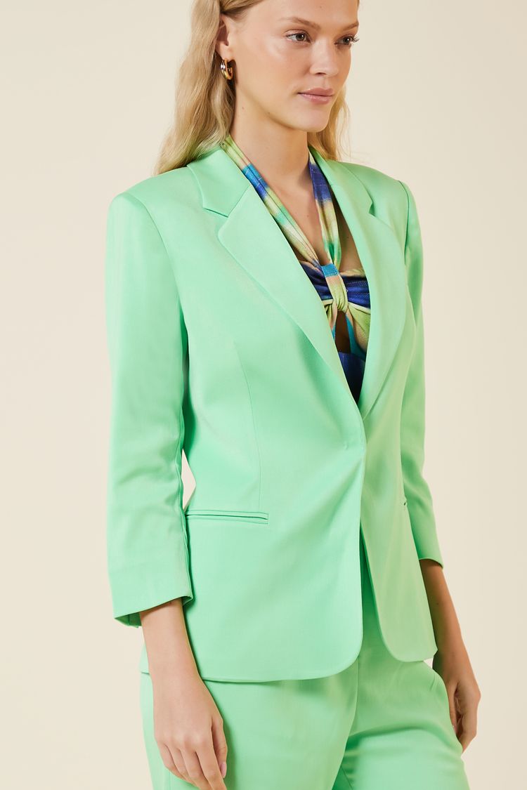 BLAZER COM MANGA 7/8 MENTA GG - MENTA - 267310