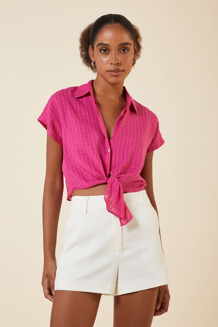 CAMISA AMARRACAO FRENTE ROSE M - ROSE - 268284