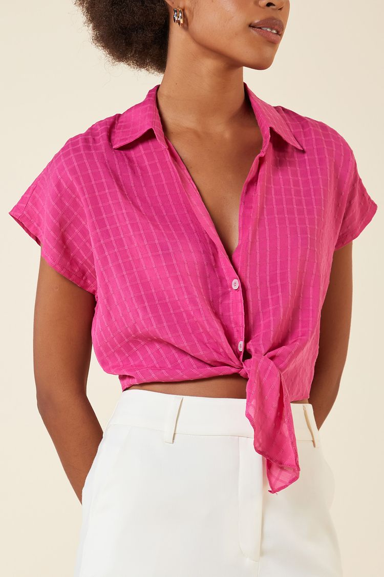 CAMISA AMARRACAO FRENTE ROSE M - ROSE - 268289