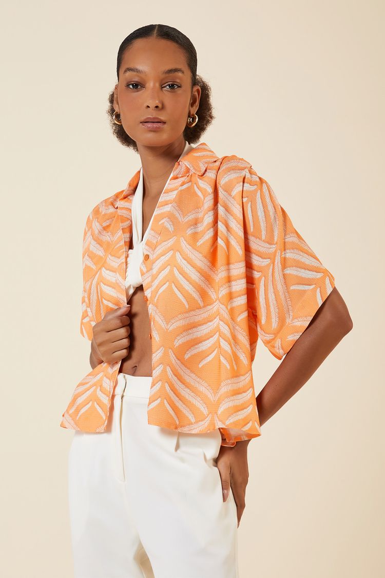 CAMISA COM MANGA AMPLA ESTAMPA BEACH CLUB G - EST BEACH CLUB - 268844
