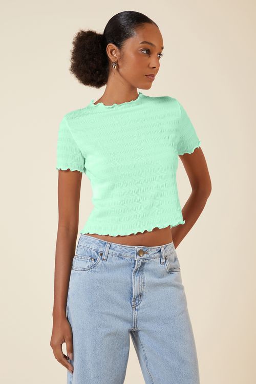 BLUSA MALHA ANA RUGA MENTA