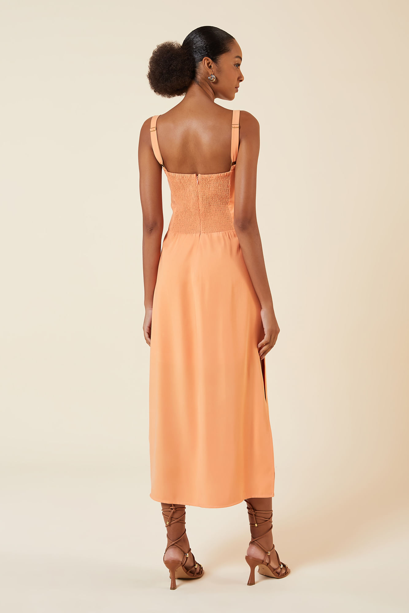 VESTIDO MIDI CORPETE APRICOT GG - APRICOT - 270244