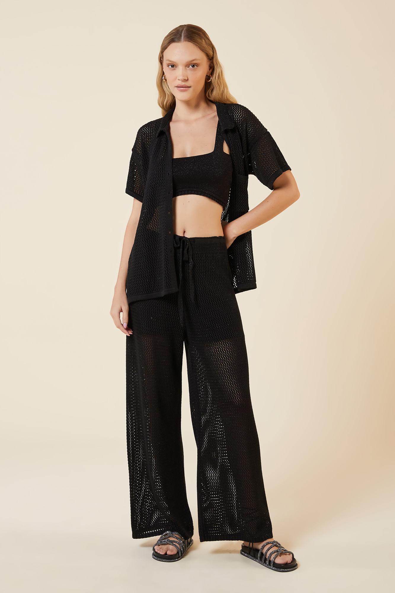 TOP LUREX TRICOT PRETO / PRETO G - PRETO / PRETO - 270572