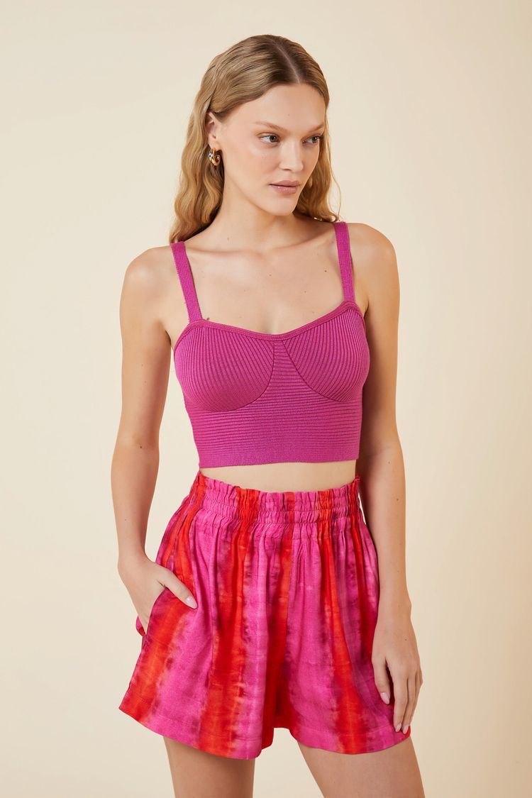 TOP RECORTES BOJO TRICOT-ROSE G - ROSE - 271064