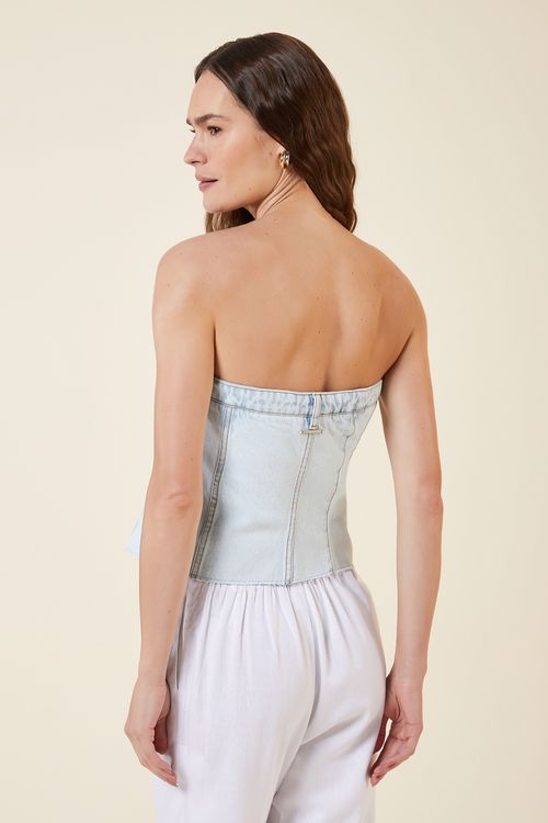 CORSET FENDA LATERAL JEANS CLARO