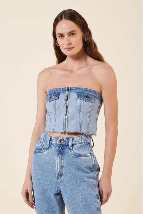 CORSET TOMARA QUE CAIA ZIPER AVESSO-JEANS