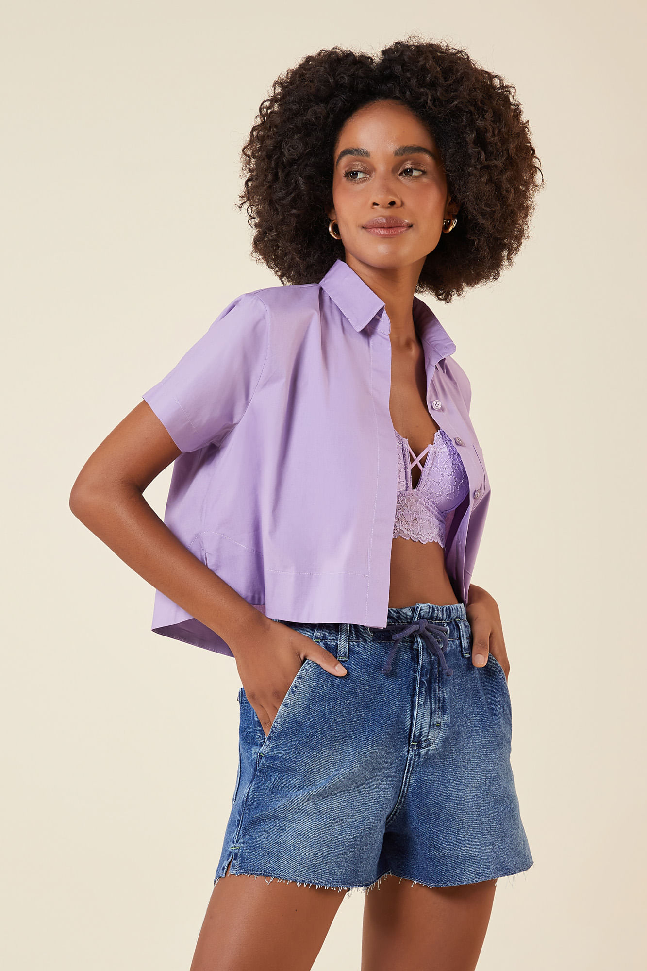 SHORT BOLSO FACA JEANS ESCURO 36 - JEANS ESCURO - 271583