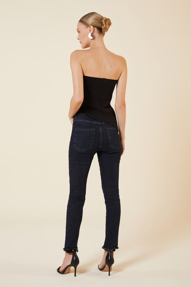 CALCA SKINNY BLACK JEANS BRILHO PRETO 36 - PRETO - 271748
