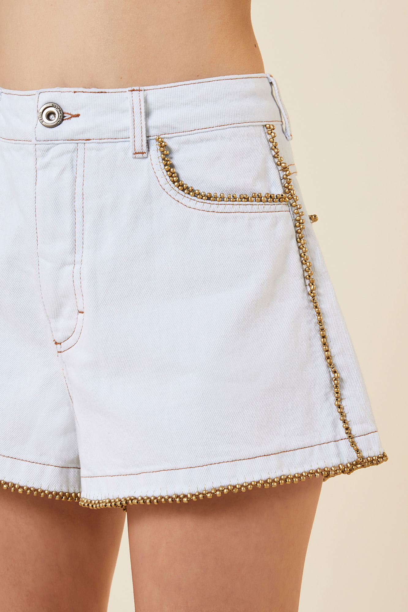 SHORT CLARO BORDADO JEANS CLARO 36 - JEANS CLARO - 271822
