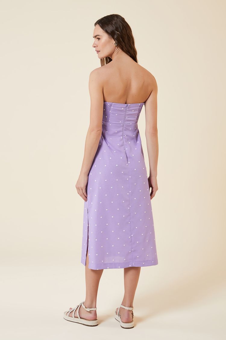 VESTIDO MIDI LINHO POAS LILAC P - LILAC - 272543