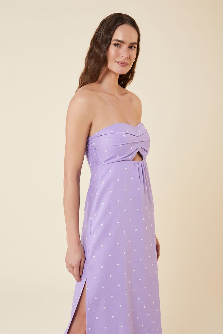VESTIDO MIDI LINHO POAS LILAC P - LILAC - 272544