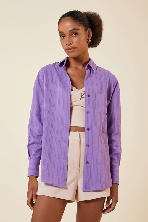 CAMISA TRICOLINE MAQUINETADO LILAC