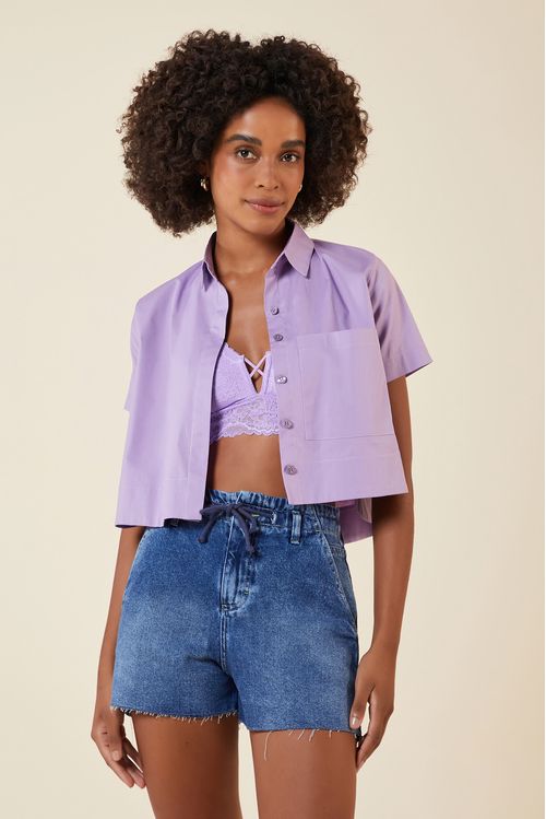 CAMISA BAINHA REDONDA LILAC