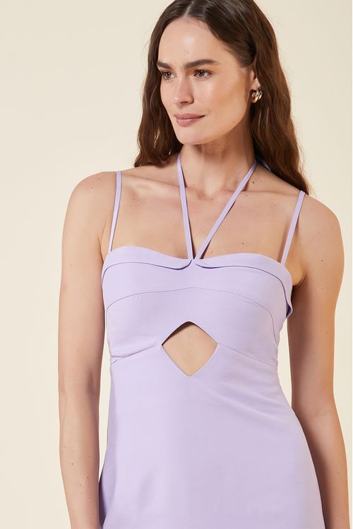 VESTIDO MIDI RECORTE BUSTO LILAC