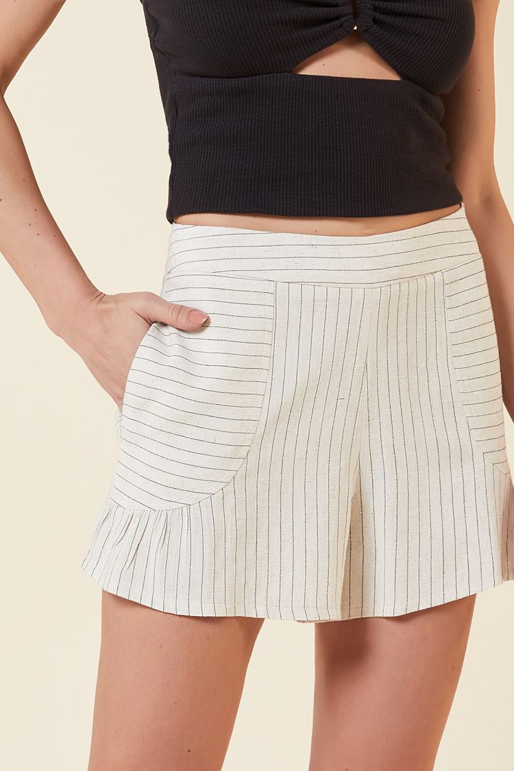 SHORT LINHO RISCA DE GIZ NATURAL G - NATURAL - 272701