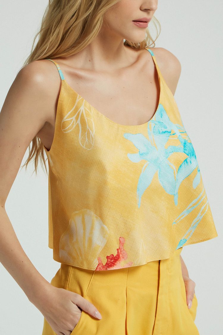 BLUSA AMPLINHA - ESTAMPA AQUARELA FLORIDA P - EST AQUARELA FLORIDA - 273404