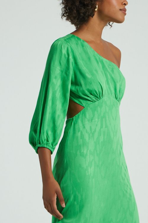 VESTIDO LONGO 1 OMBRO IKAT-VERDE