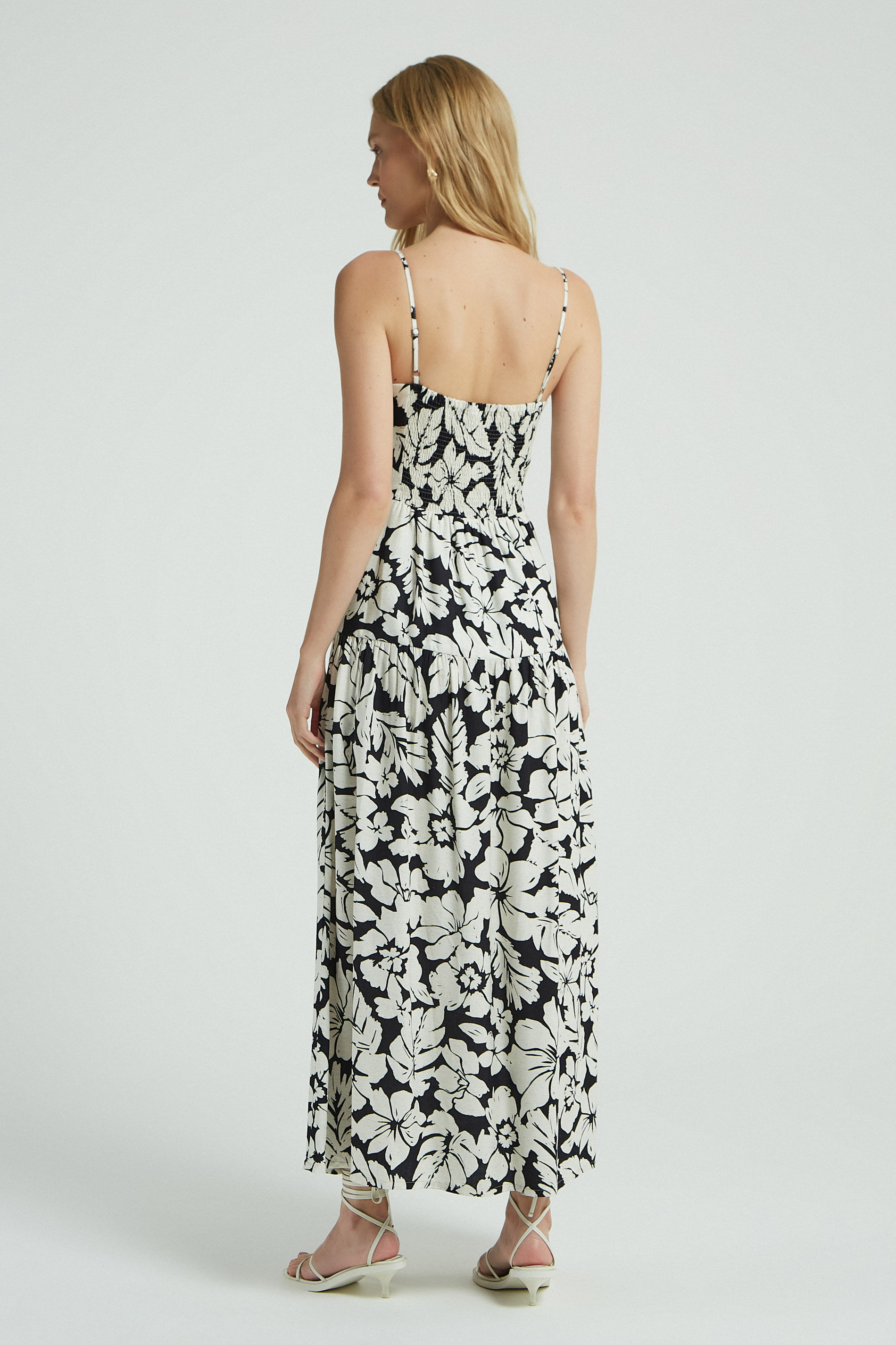 VESTIDO LONGO ESTAMPA FLORAL BICOLOR PP - EST FLORAL BICOLOR - 274952