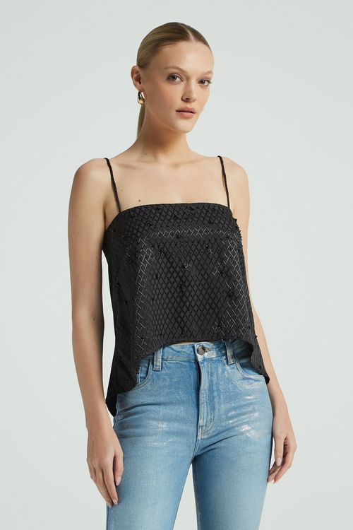 CROPPED CTS LONGA BORDADO-PRETO