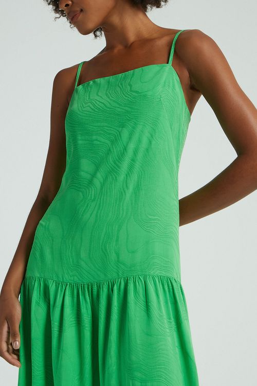 VESTIDO LONGO VISCOSE JACQUARD-VERDE