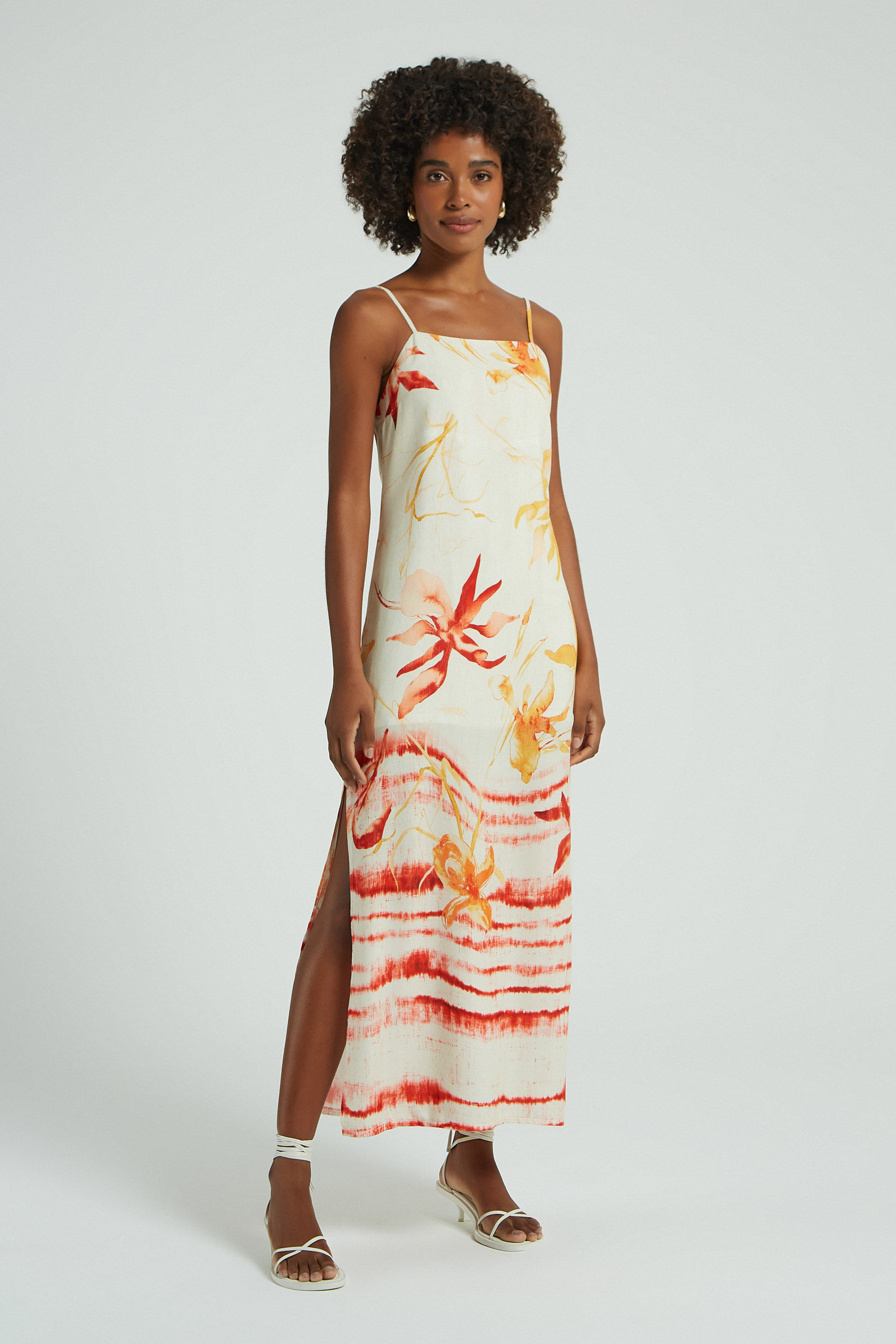 VESTIDO LONGO ESTAMPA BRISA DE FLORES M - EST BRISA DE FLORES - 275561