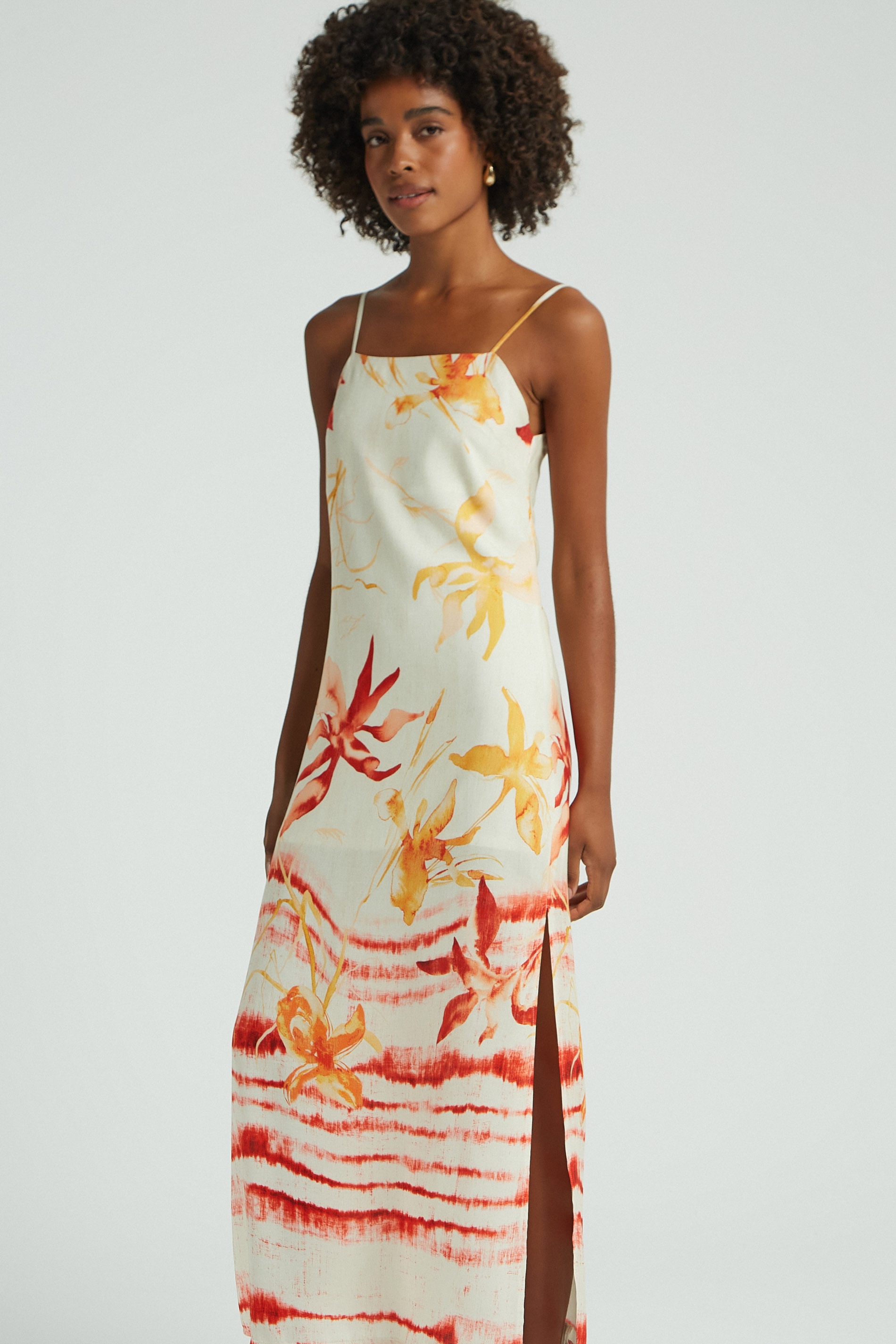VESTIDO LONGO ESTAMPA BRISA DE FLORES M - EST BRISA DE FLORES - 275571