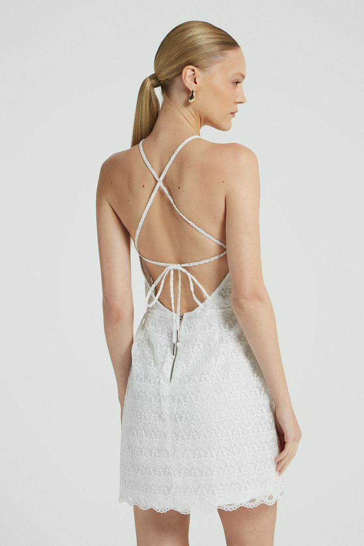 VESTIDO CURTO GUIPIR - BRANCO M - BRANCO - 275764
