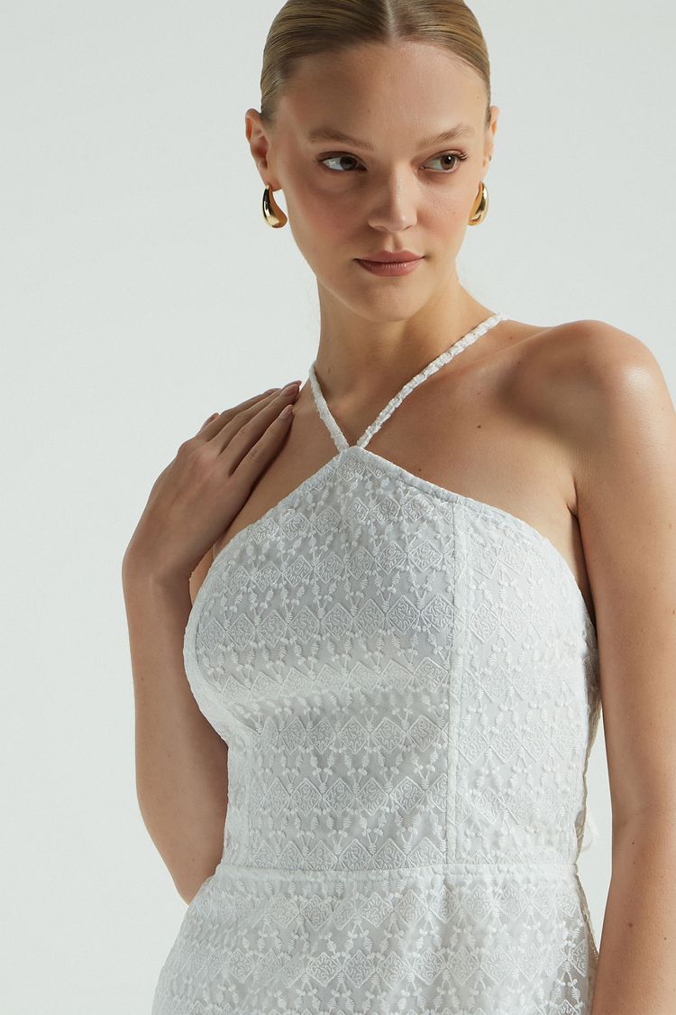 VESTIDO CURTO GUIPIR - BRANCO M - BRANCO - 275769