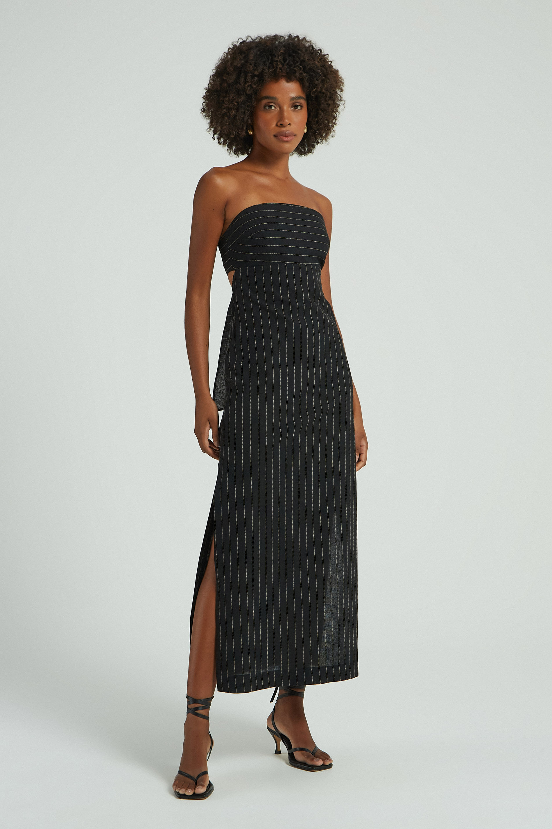 VESTIDO TQC RISCA DE GIZ - PRETO P - PRETO - 275873