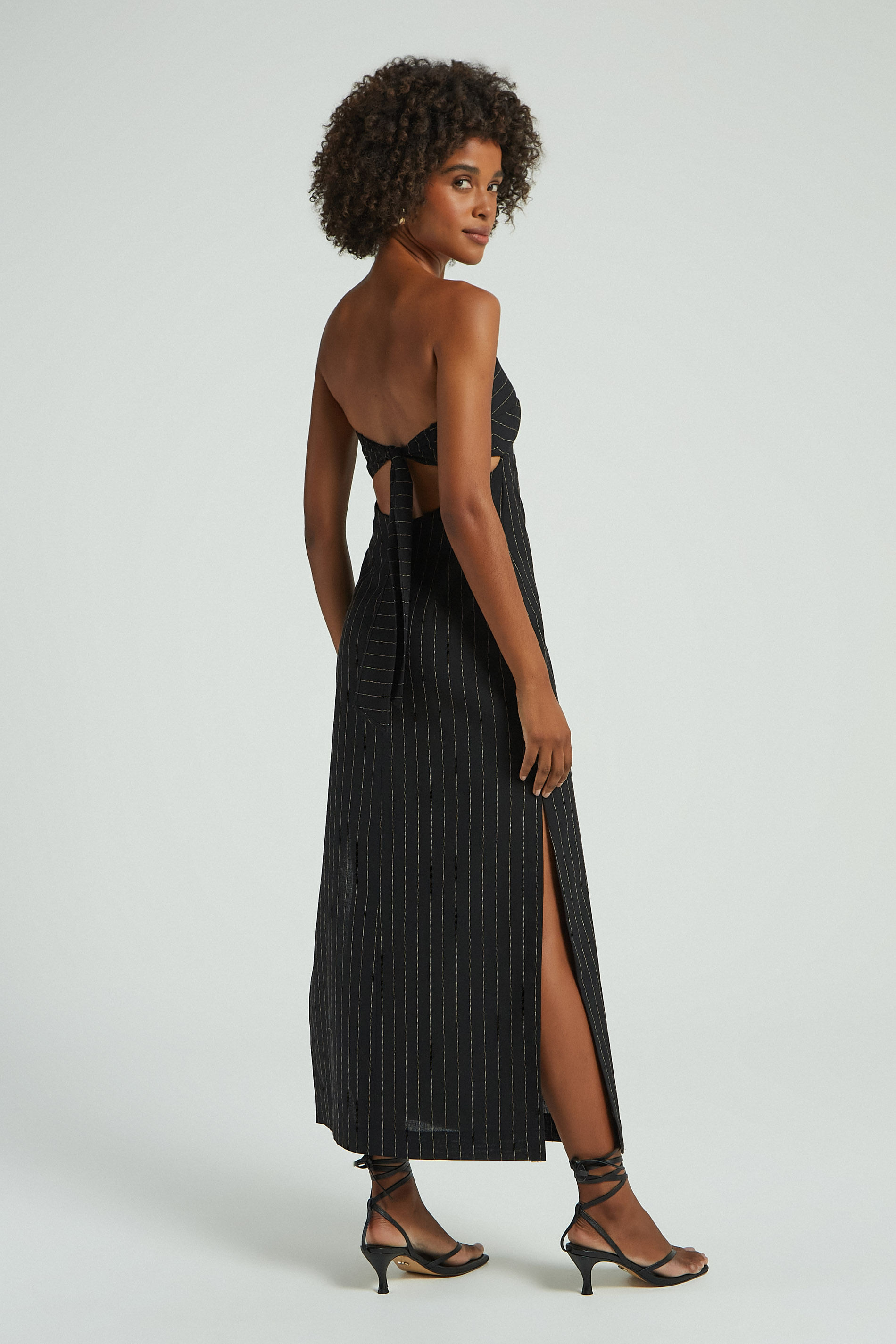 VESTIDO TQC RISCA DE GIZ - PRETO P - PRETO - 275878