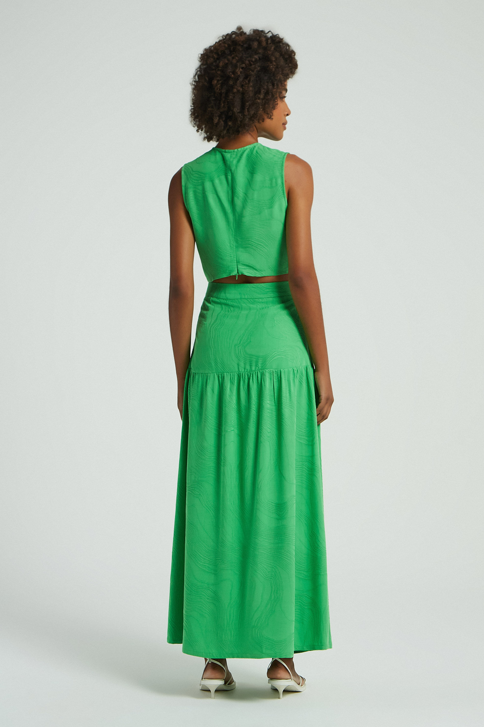 SAIA LONGA FRANZIDO FRENTE - VERDE P - VERDE - 276378