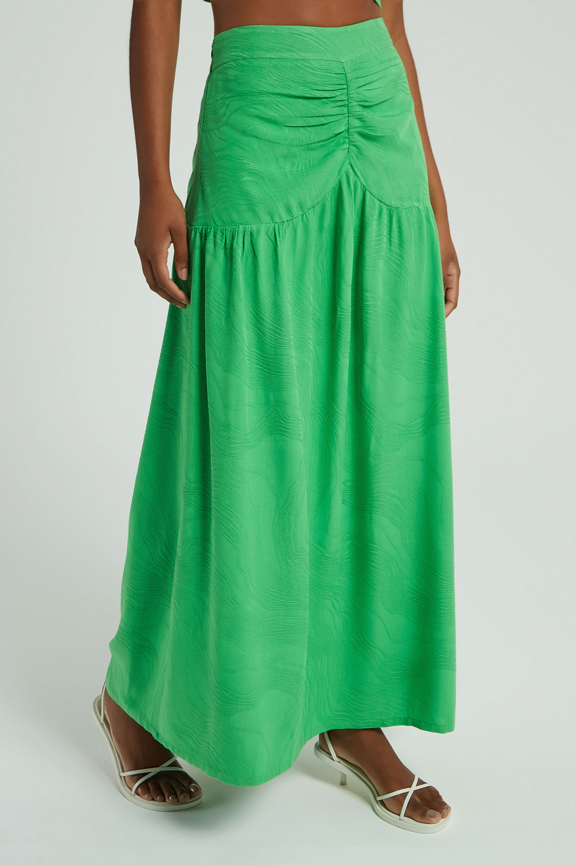 SAIA LONGA FRANZIDO FRENTE - VERDE P - VERDE - 276383