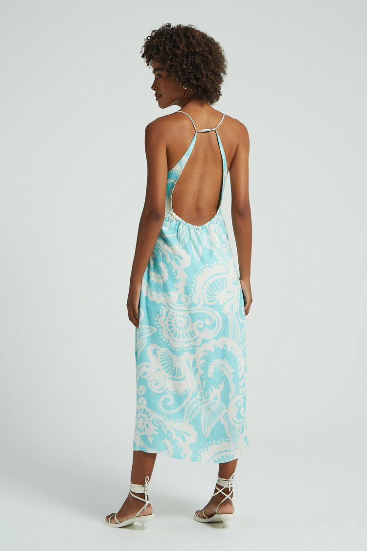 VESTIDO MIDI ESTAMPA PAISLEY PISCINA P - EST PAISLEY PISCINA - 276769