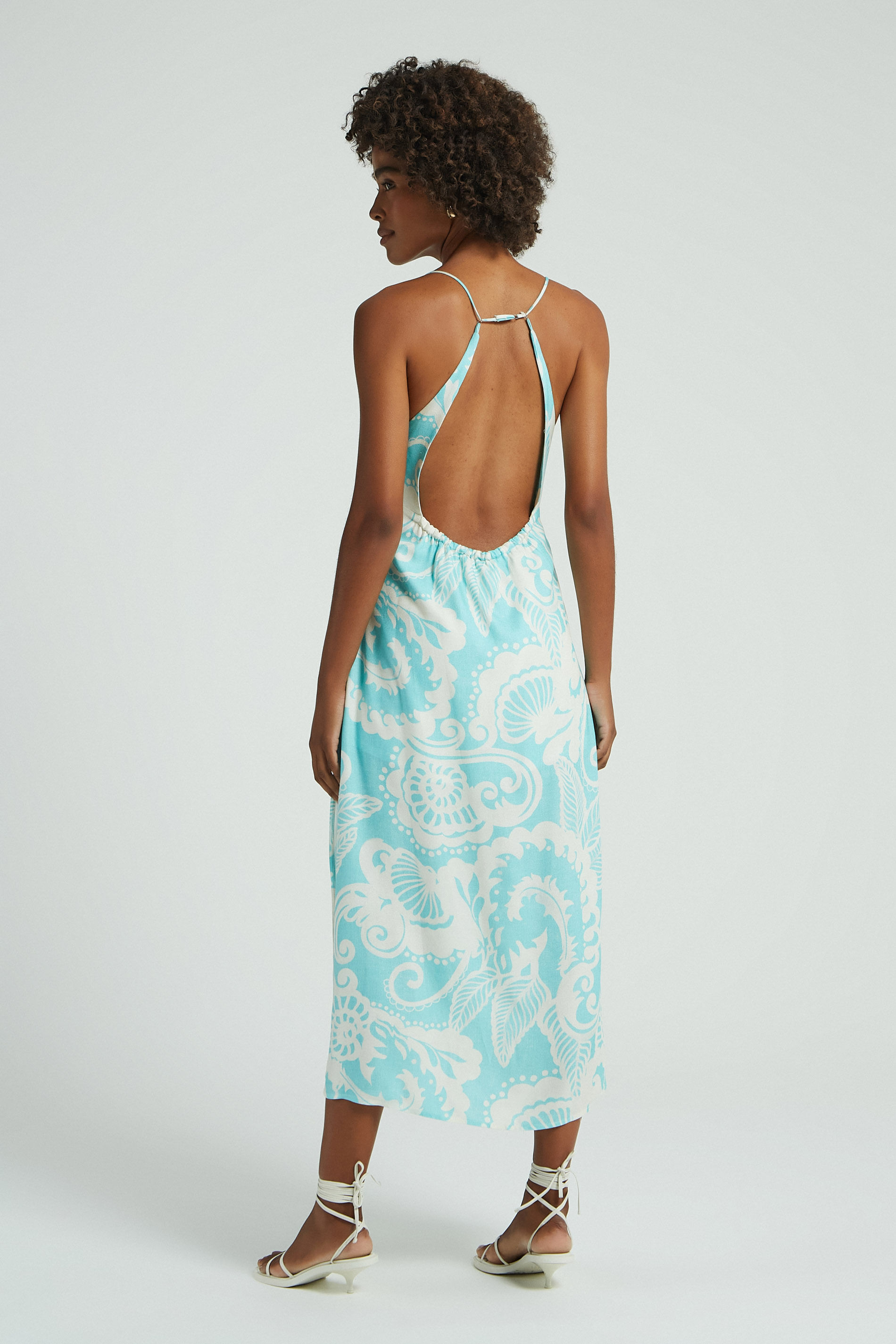VESTIDO MIDI ESTAMPA PAISLEY PISCINA P - EST PAISLEY PISCINA - 276769