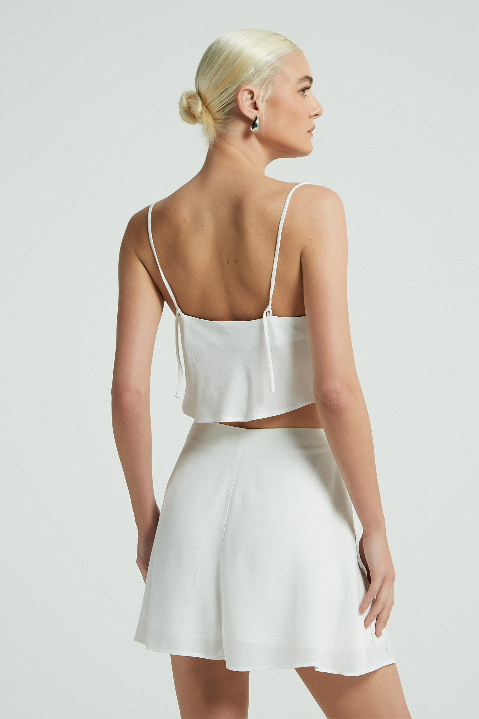 SAIA BORDADA LANTEJOULAS BRANCO P - BRANCO - 277656
