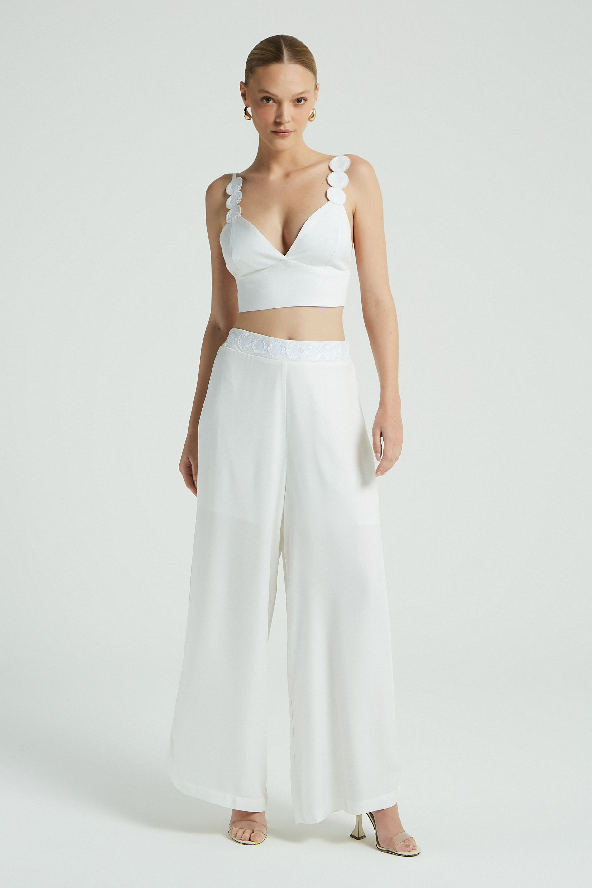 CALCA PANTALONA PALA BORDADA BRANCO M - BRANCO - 278162