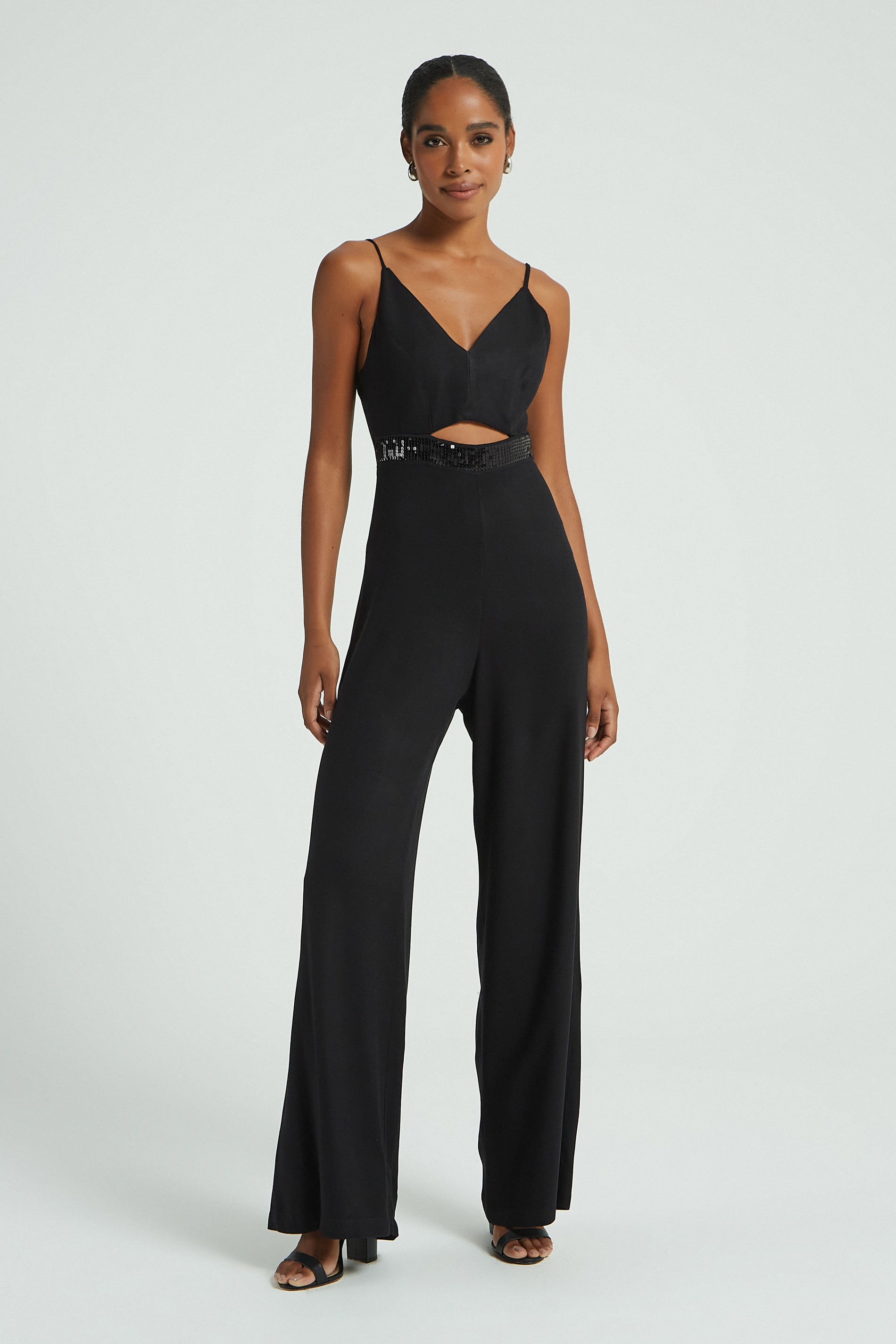 MACACAO VAZADO BORDADO PAETE-PRETO M - PRETO - 278361