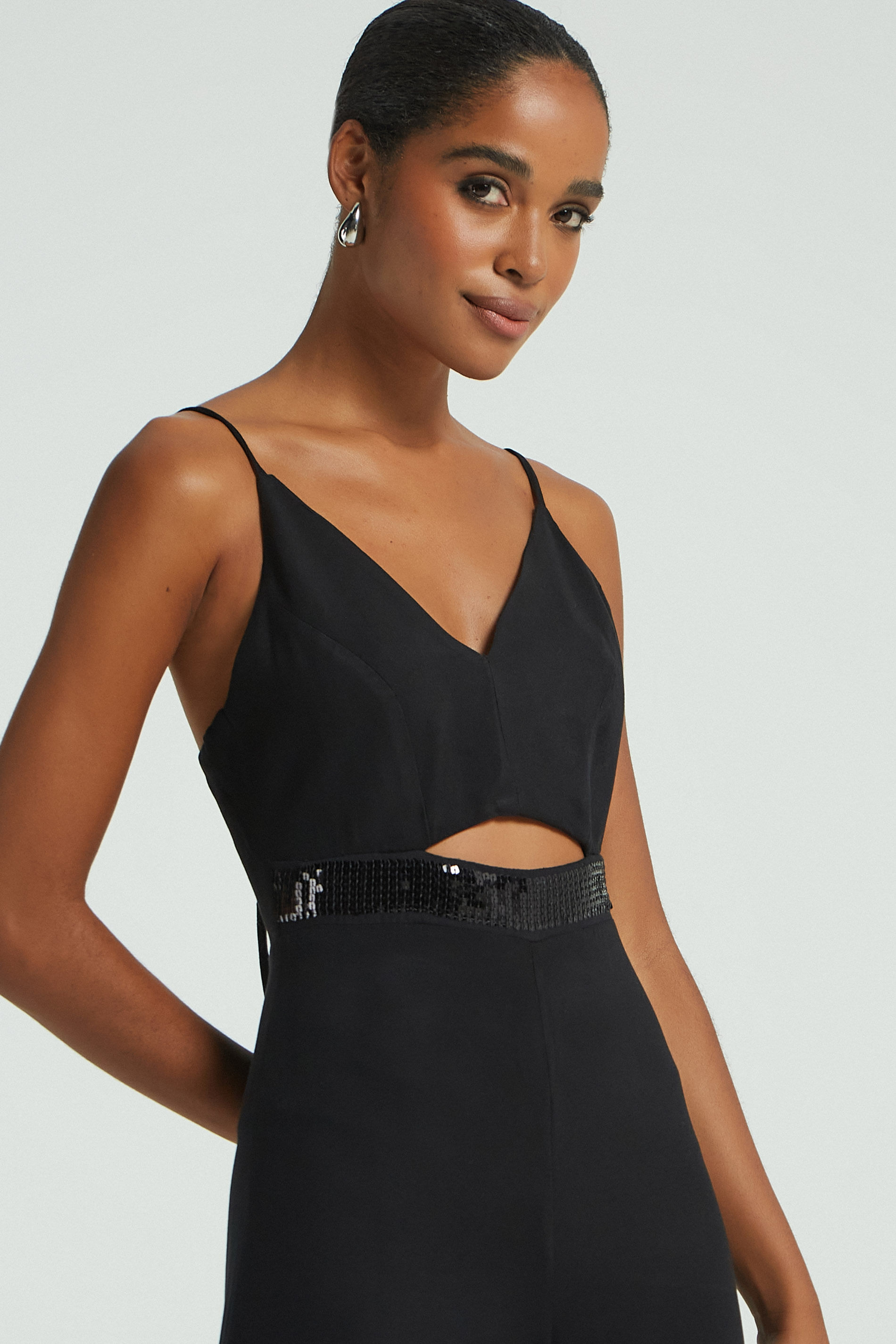 MACACAO VAZADO BORDADO PAETE-PRETO M - PRETO - 278373