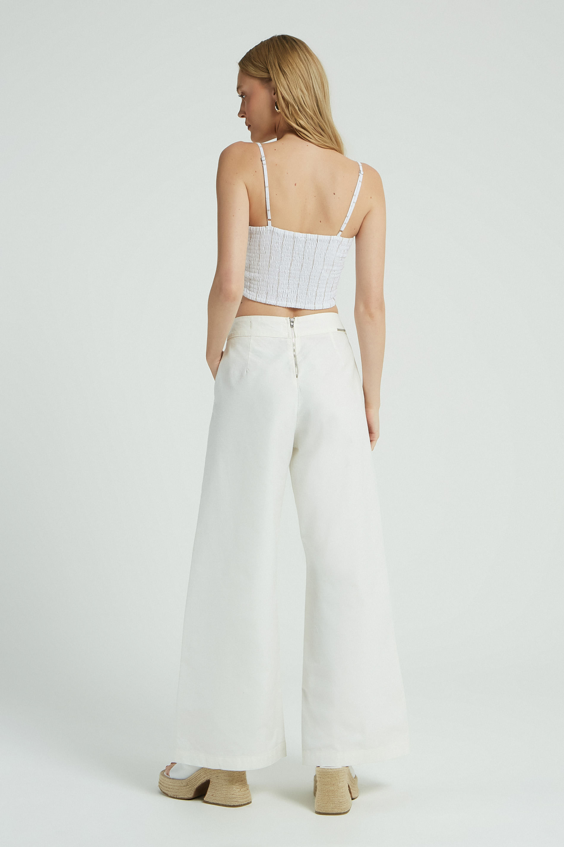 CALCA ALFAIATARIA SARJA OFF WHITE 36 - OFF WHITE - 278475